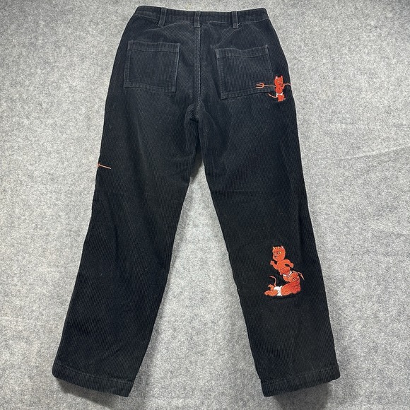 RipnDip Pants 28x26 Devil Baby Embroidered Logo Corduroy Black - Picture 2 of 13